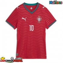 Camisa de Futebol Portugal Bernardo Silva #10 Equipamento Principal Mulheres Mundo 2026 Manga Curta